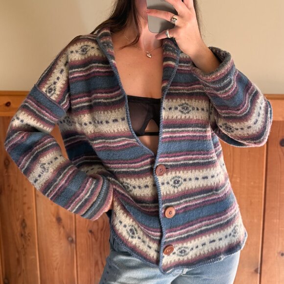 VTG ALPS Western Boiled Wool Cardigan - Picture 2 of 3